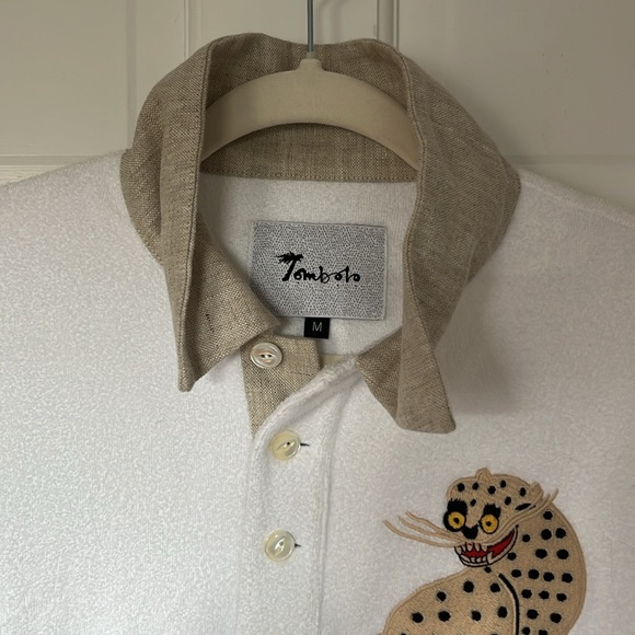 M • Tombolo Sun Leopard Cabana Long-Sleeve Shirt Top - LIKE NEW - Picture 3 of 8